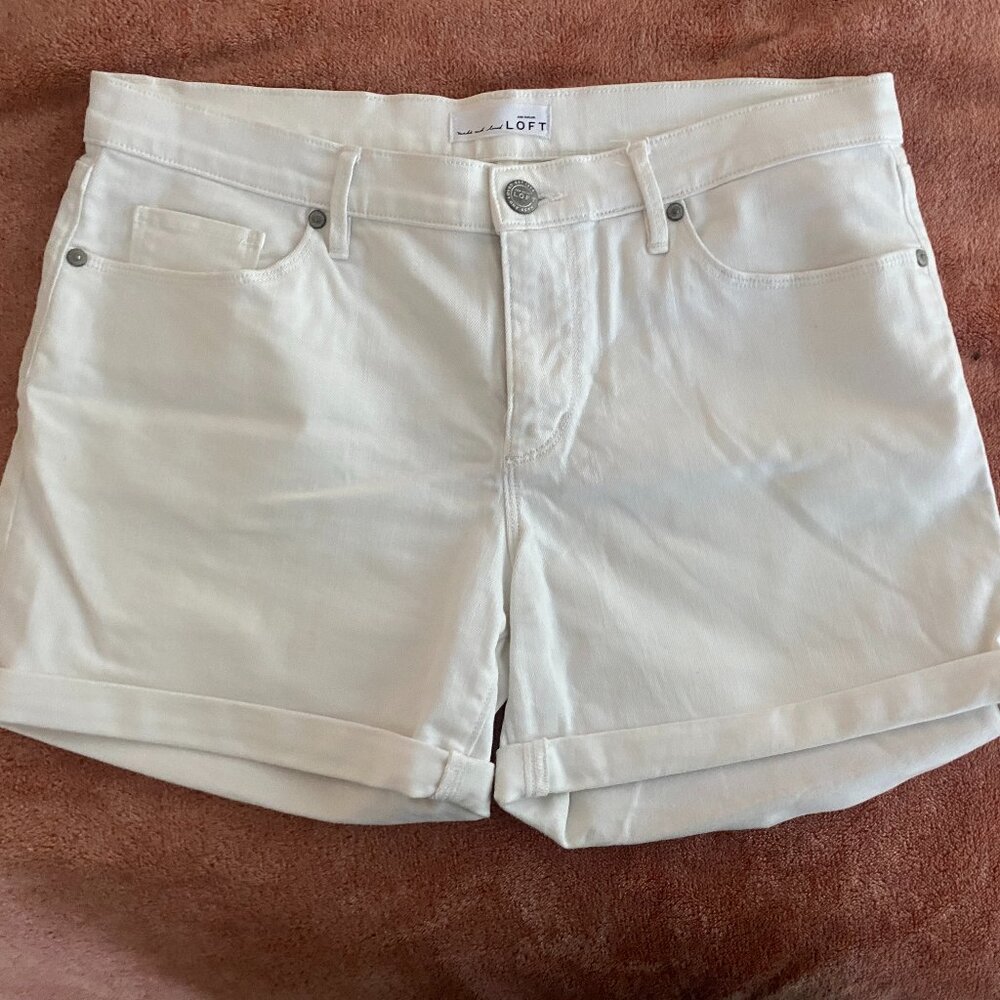 Loft White Denim Shorts